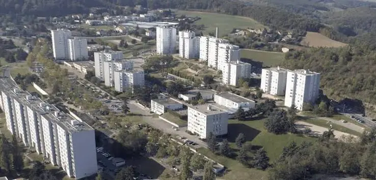 Vue aérienne du quartier des Vernes à Givors